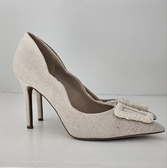 Sam Edelman Harriett Ivory Multi Pointed Toe Slip On Stiletto Heel Fashion Pump - Picture 5 of 7